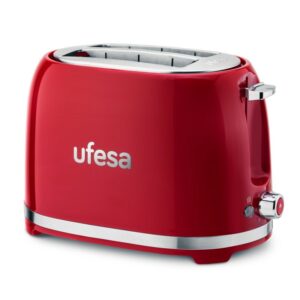 TOSTADOR UFESA 2 RANURAS CORTAS 850W ROJO-RED CLASSIC PIN UP 7 NIVELES DE TOSTADO TRIPLE FUNCIÓN: DESCONGELAR, RECALENTAR Y CANCELAR BANDEJA RECOGE MIGAS RECOGE CABLES. BOCA AMPLIA Y AUTOCENTRADO