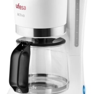 CAFETERA UFESA GOTEO 6 TAZAS CG7113 ACTIVA POTENCIA: 600 W CAPACIDAD: 6 TAZAS; 0.75 LITROS. PORTAFILTRO PIVOTANTE Y EXTRAÍBLE. FILTRO PERMANENTE PLACA CALEFACTORA ANTIADHERENTE VÁLVULA ANTIGOTEO. DESCONEXIÓN AUTOMÁTICA. CAZO DOSIFICADOR DE CAFÉ.600W