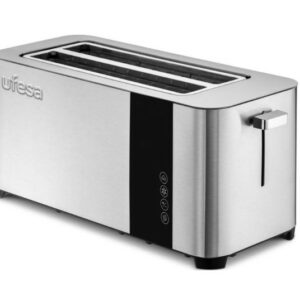 TOSTADOR UFESA 2 RANURAS LARGAS INOX CONTROL DIGITAL 7 NIVELES DE TOSTADO TRIPLE FUNCIÓN: DESCONGELAR, RECALENTAR Y CANCELAR BANDEJA RECOGE MIGAS RECOGE CABLES EN LA BASE BOCA AMPLIA Y AUTOCENTRADO 1400 W