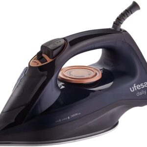 PLANCHA UFESA (.) 2400W VAPOR GOLPE DE VAPOR: 120GR · VAPOR CONSTANTE: 30GR / MIN · DEPÓSITO: 280ML SISTEMA 2 ANTICAL · ·SUELA CERÁMICA · PLANCHADO CON VAPOR O EN SECO 2400W