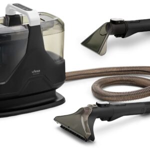 ASPIRADOR UFESA LIMPIATAPICERIAS 600W 15 Kpa de succión 1200ml capacidad depósito LIMPIA, 1300ml capacidad depósito SUCIA Aspira líquidos y sólidos al mismo tiempO 3M CABLE Doble Cepillo de Limpieza para diferentes ZONAS