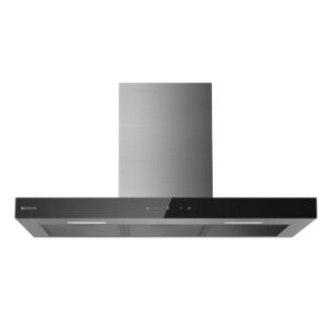 Campana de pared 90 cm Inox frente cristal negro - SIROCO908NX - Johnson