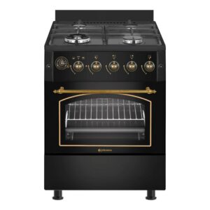 Cocina de gas butano 60 cm Rústica Negra - COCI60BRN1 - Johnson