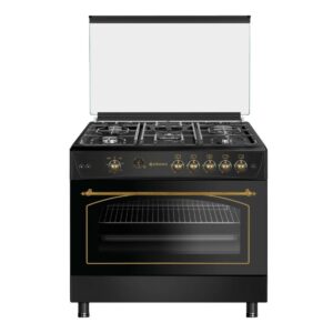 Cocina de gas natural 90 cm Rústica Negra - COCI90GRN - Johnson